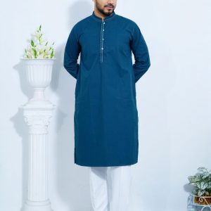 Pure Slub Cotton Panjabi – Blue Color – পুরুষদের পাঞ্জাব – নীল কালার